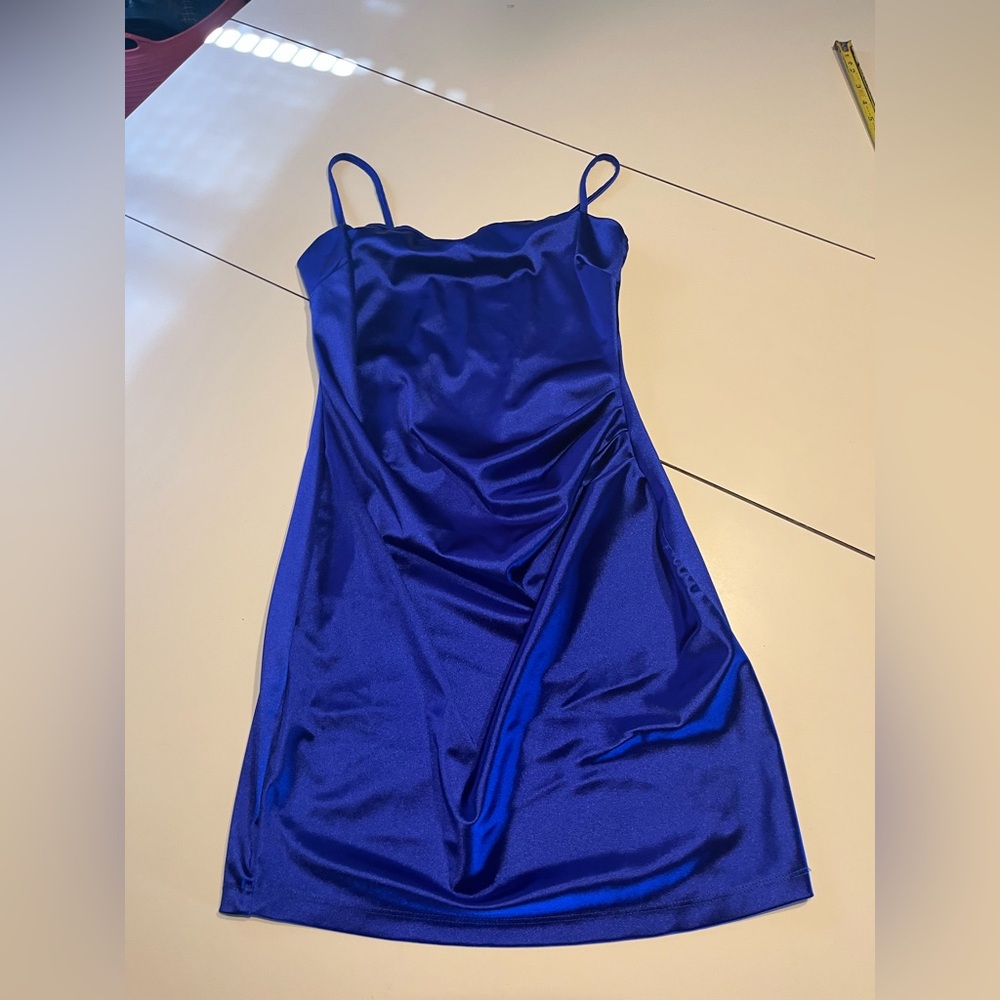 Windsor medium royal blue spaghetti strap mini dress hoco winter formal